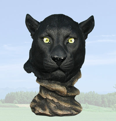 "Piercing Eyes" Panther Head Sculpture