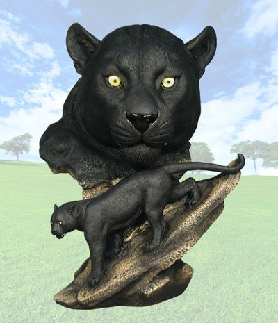 "Elegance" Black Panther Head Sculpture