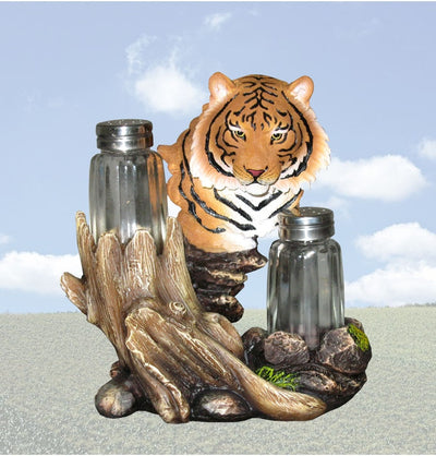 "Exotic Seasons" Tiger Salt & Pepper Holder