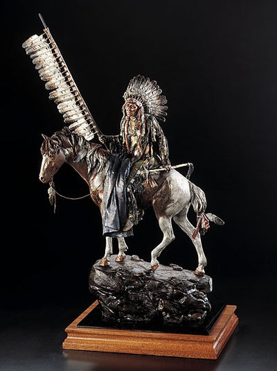 "On Wings of Eagles" Warrior and Horse Sculpture