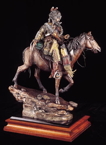 "Down From High Lonesome" Mountain Man & Horse Sculpture