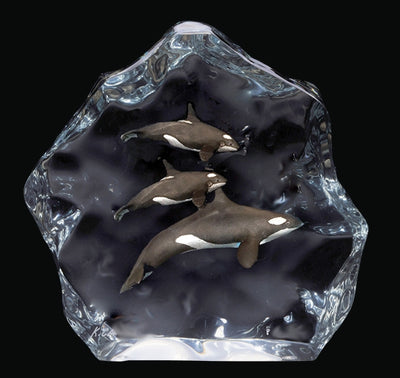 "Northern Paradise" Orca Whales Sculpture