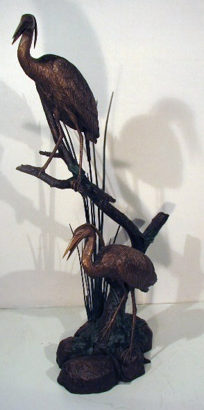 Crane with Reeds Sculpture