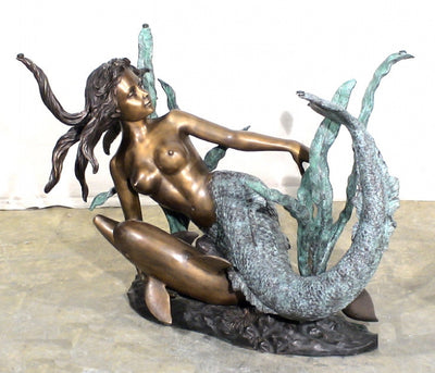 Mermaid with Dolphin Table Base