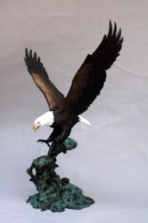 Eagle on Waves Sculpture