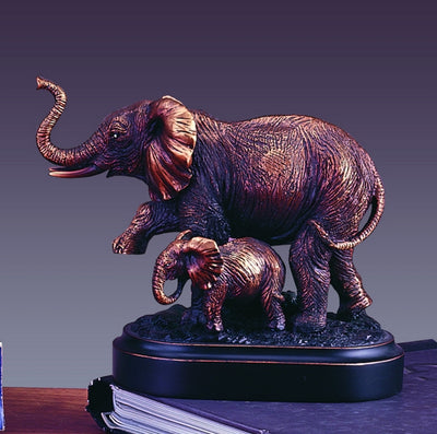 Elephant and Baby Sculpture
