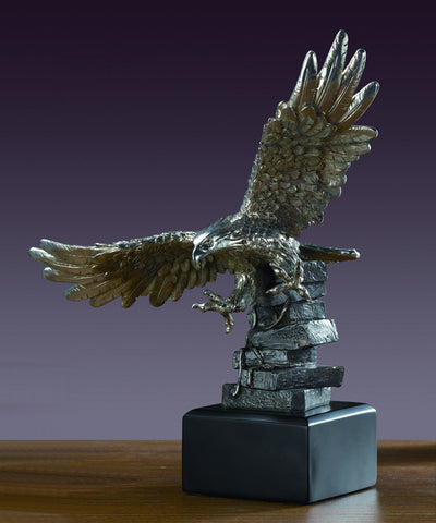 Eagle over Rocks Sculpture