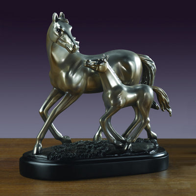 Mare Running with Foal Sculpture