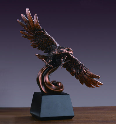 Eagle on Waves Sculpture