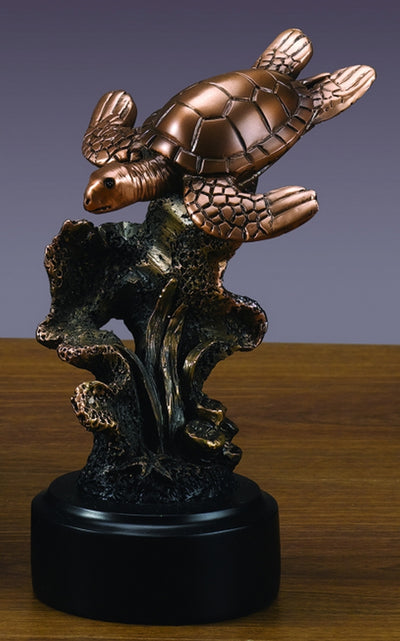 Sea Turtle & Coral Sculpture