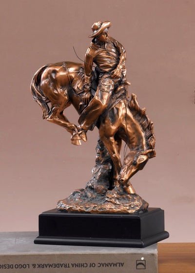 Western Cowboy on Horse Sculpture