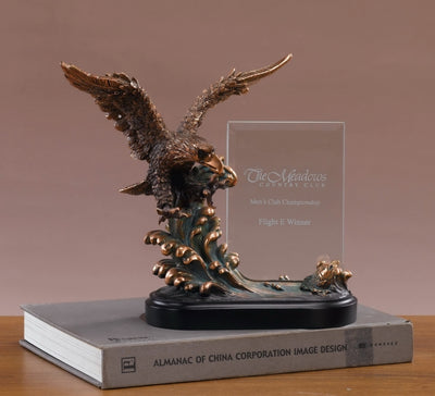 Glass Imprint Eagle Trophy