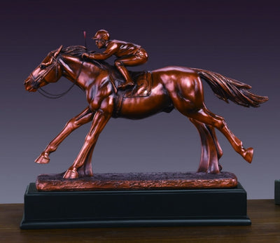 Race Horse with Jockey Sculpture