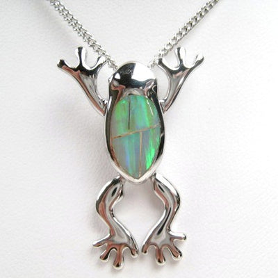 Green Opal Frog Pendant