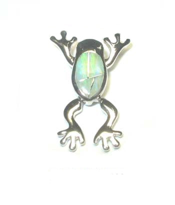 White Opal Climbing Frog Pendant