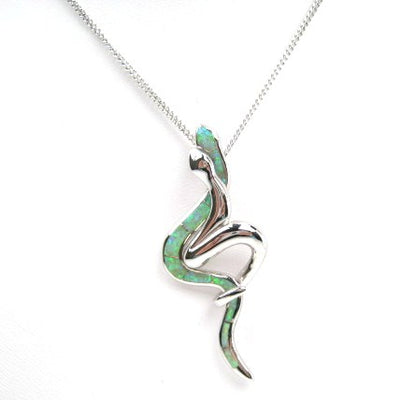 Green Opal Snake Pendant