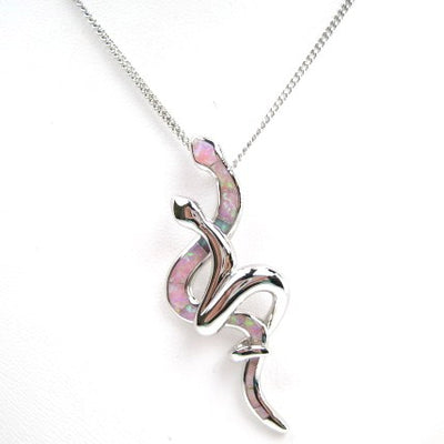 Pink Opal Snake Pendant