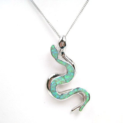 Green Opal Snake Pendant