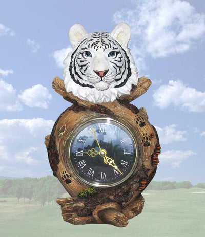White Tiger Head Clock
