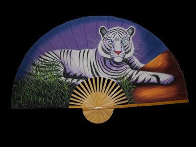 Large Decorative White Tiger Wall Fan