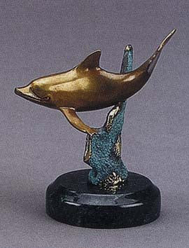 Single Bronze Dolphin Sculpture