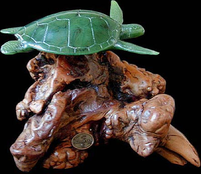Single Sea Turtle on Wood
