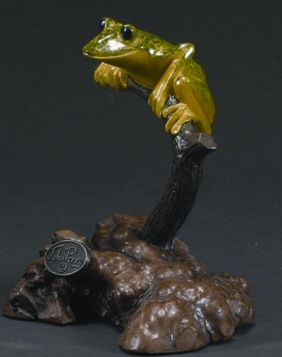 Green/Yellow Tree Frog Sculpture