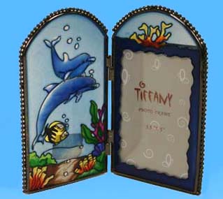 Stained Glass Dolphin Photo Frame