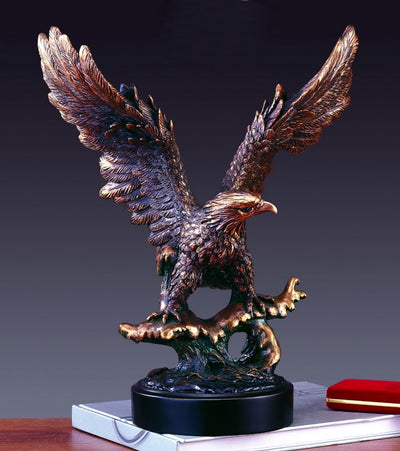 15" Bronze Plated Eagle Sculpture
