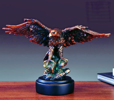 11" Bronze Plated Eagle Sculpture