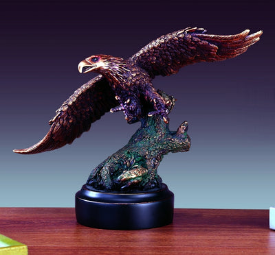 13" Bronze Plated Eagle Statue