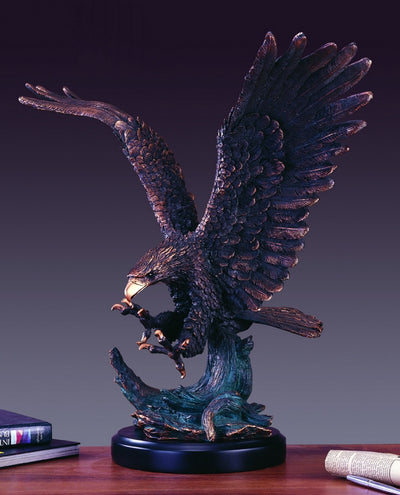 25" Bronze Plated Eagle Statue
