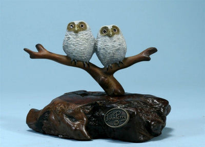 Double Owlets Sculpture