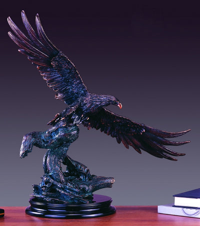 27" Bronze Plated Eagle Sculpture