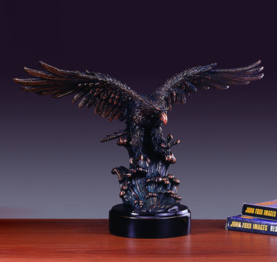 21" Bronze Plated Eagle Statue