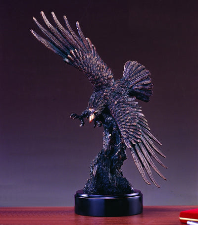 17" Bronze Coated Eagle Sculpture