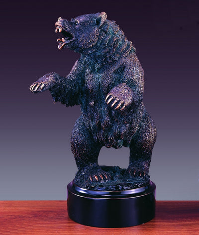 Bronze Plated Bear Sculpture