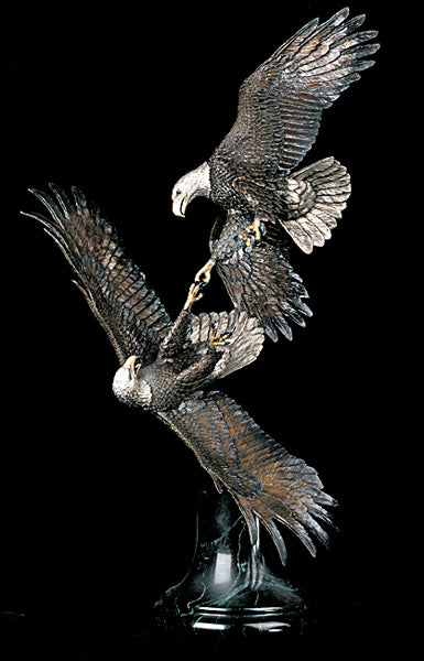 "Courting Danger" Limited Edition Bronze Eagle Sculpture
