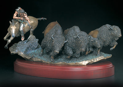 "As Things Were" Horse & Buffalo Sculpture