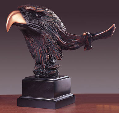 Bronze Plated Eagle Head Sculpture