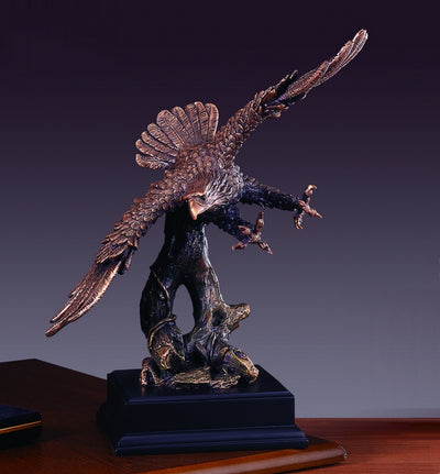 14" Bronze Coated Eagle Sculpture