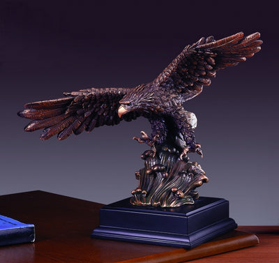 15" Bronze Coated Eagle Sculpture