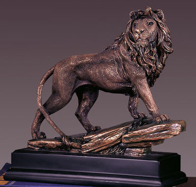 Bronze Plated Lion Sculpture