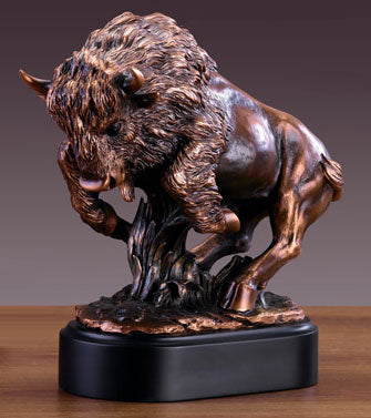 12" Bronze Plated Buffalo Sculpture