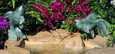 Large Pair Goldfish Water Fountains