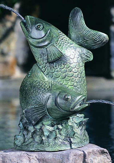 Large Entwined Fish Water Fountain