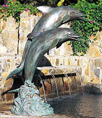 39" Dual Leaping Dolphins Fountain