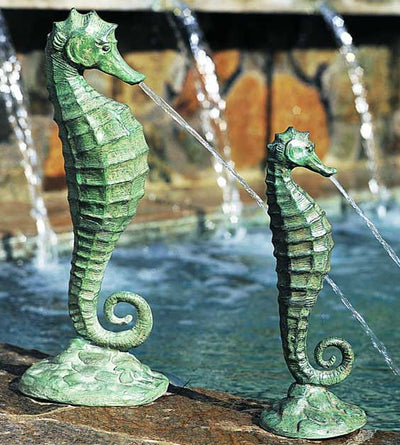 14" Seahorse Water Fountain