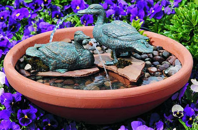 Medium Pair Duck Water Fountain - Seven Dolphins