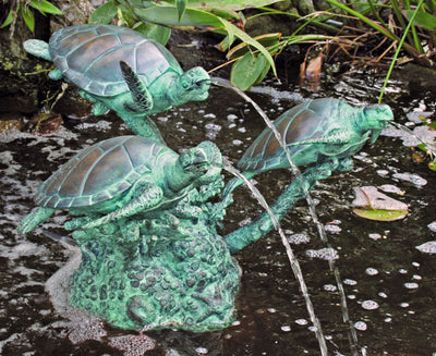 Trio Sea Turtle Fountain